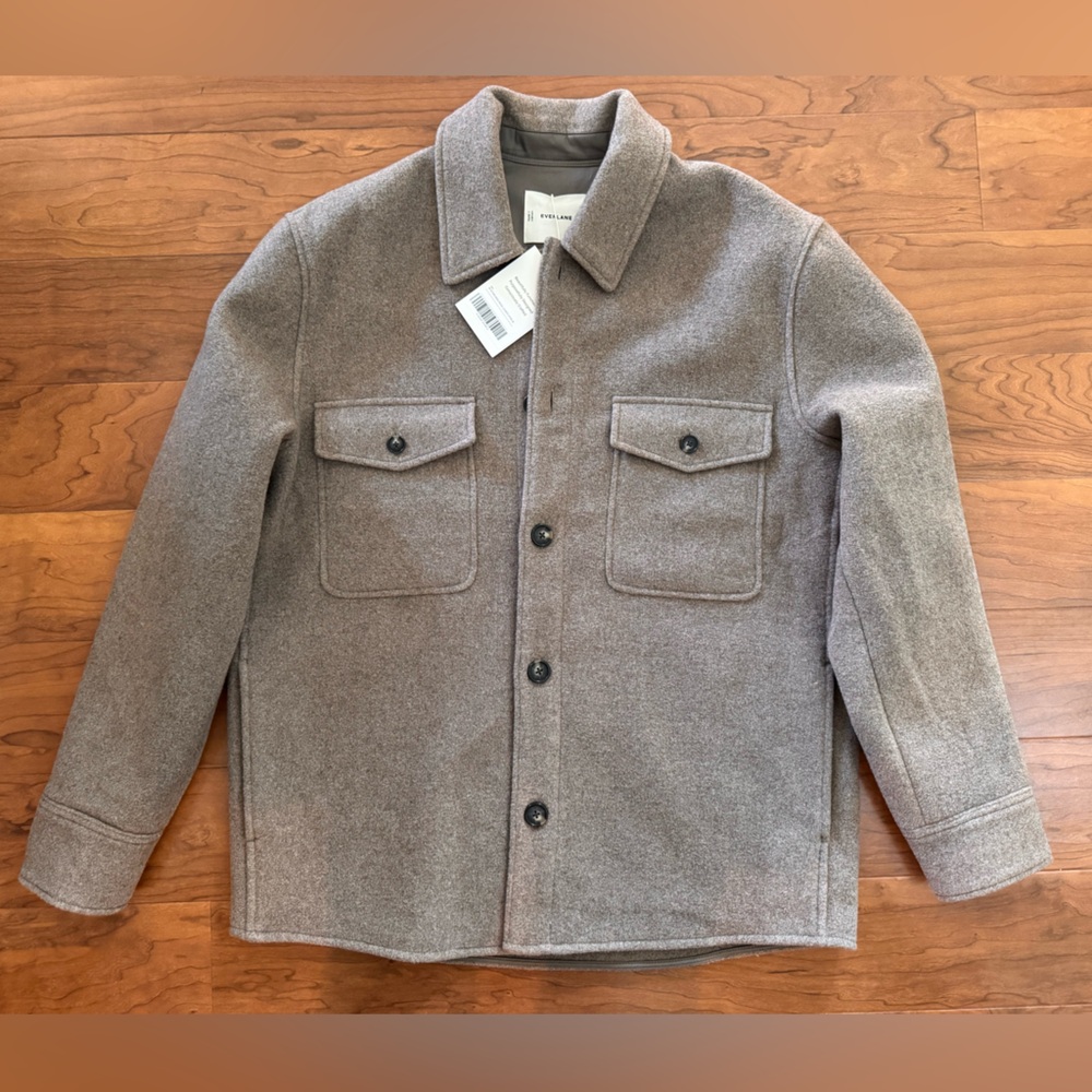 Everlane Men's Beige Tan Wool Blend Shirt Jacket